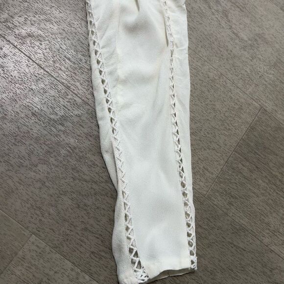 Hotel Particulier White Ivory Lattice Trimmed Long Sleeve Blouse, Women’s Large - Picture 9 of 14